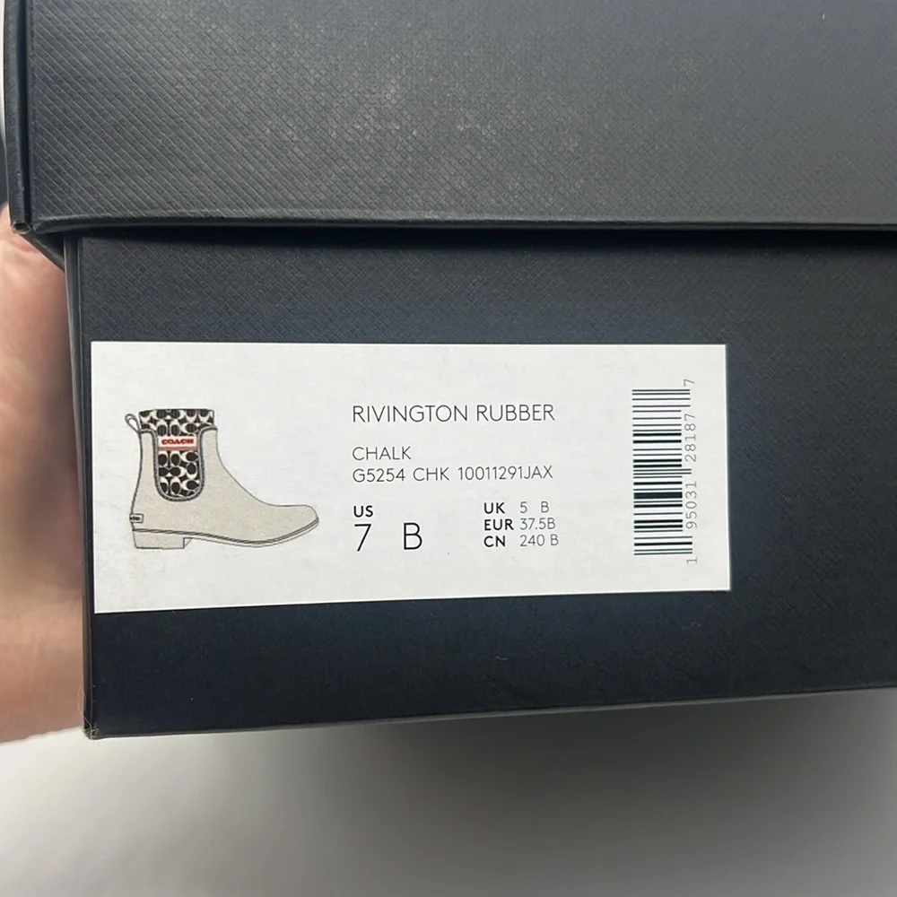 Coach Rivington Rain Bootie Chalk